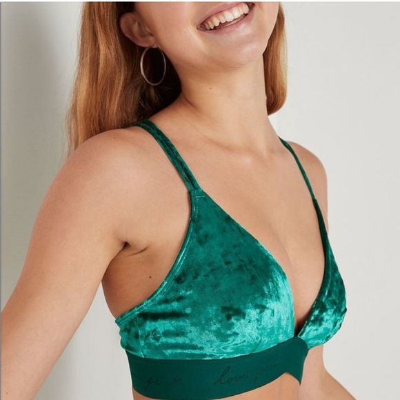 Victoria’s Secret love PINK crushed velvet triangle strappy bralette size XS - Picture 13 of 13